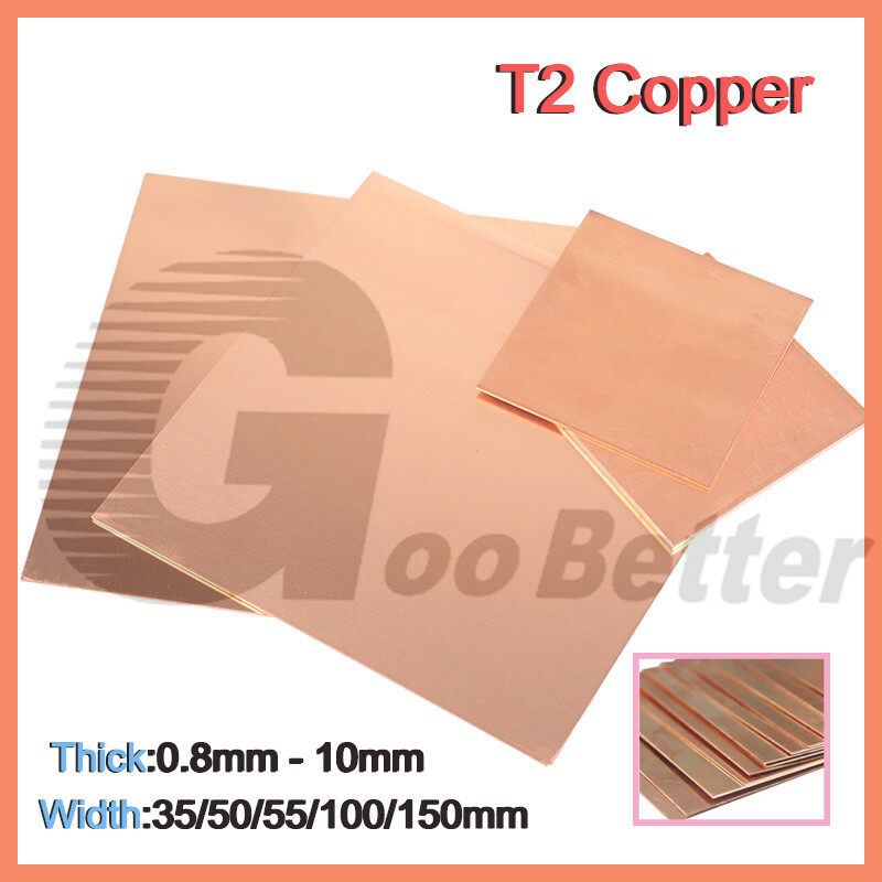 T2 Copper Sheet Plate Metal guillotine Offcuts 0.8mm to 10mm Thick Multiple Size