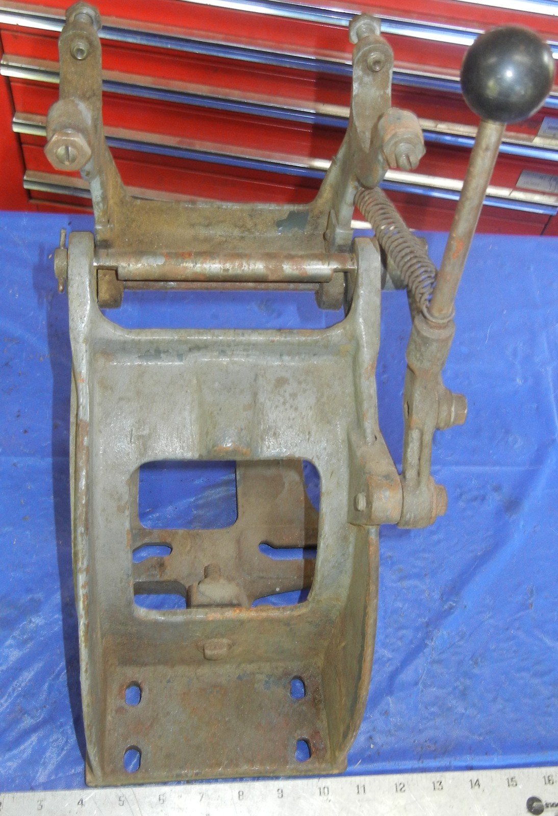 Countershaft casting motor mount and tensioner from Atlas 10″ QC lathe