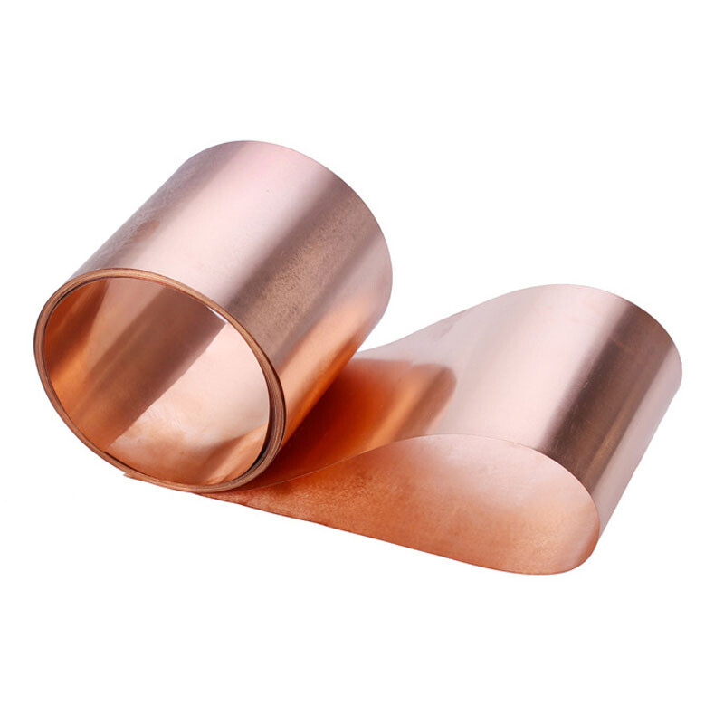 99.9% Pure Copper Metal Sheet Foil Plate Thick 0.05-1mm, Width 10-400mm, 1 Meter