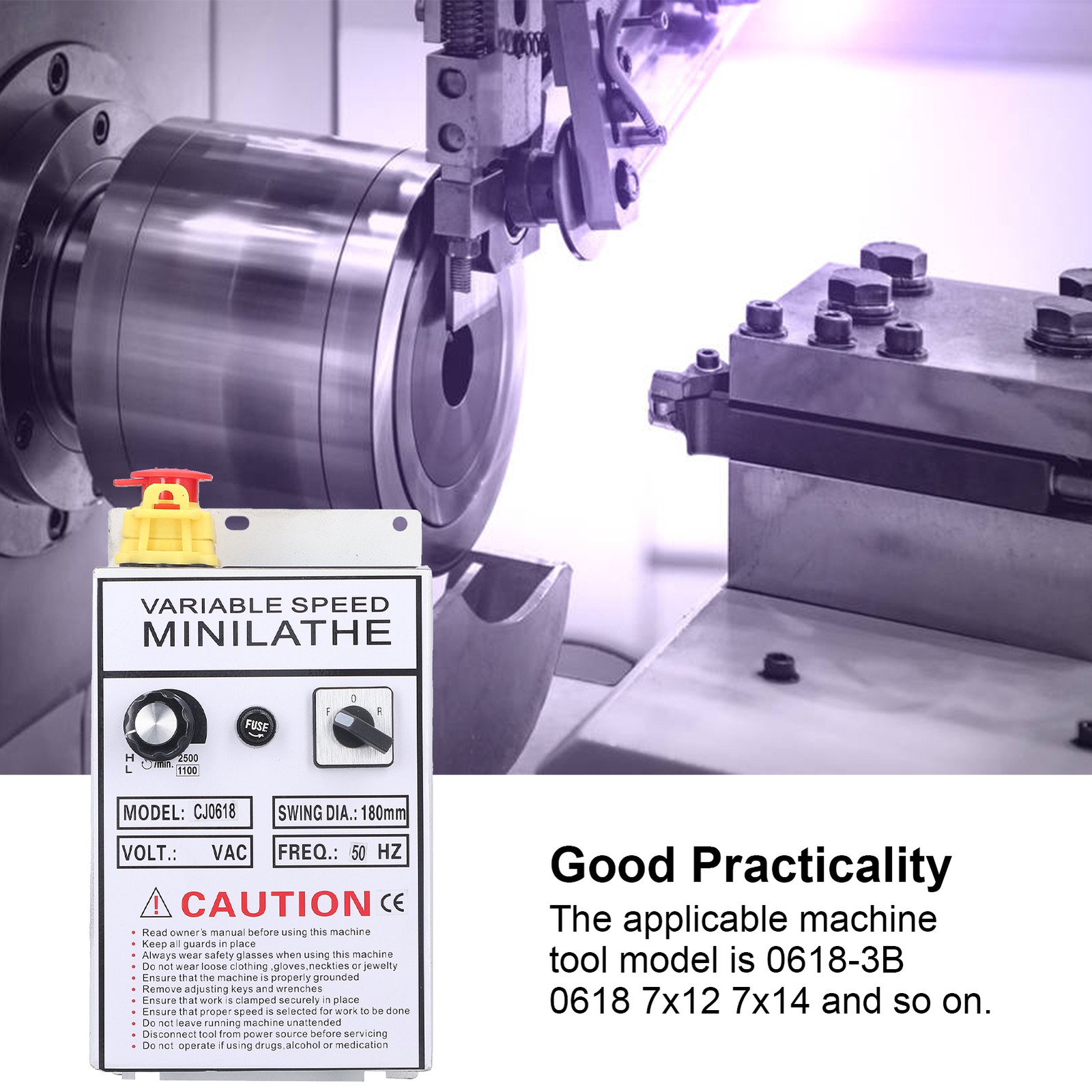 Lathe Control Box Efficient Speed Controller For Working With Lathe Tool AC 220V
