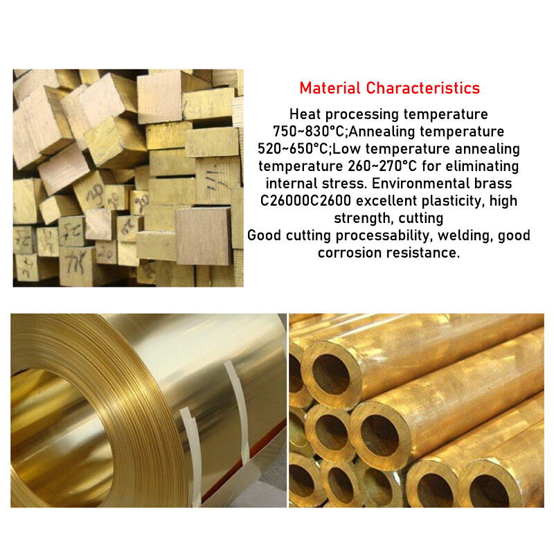 H62 Brass Sheet 0.5mm to 6mm Thickness DIY Copper Plate Durable Multiple Sizes