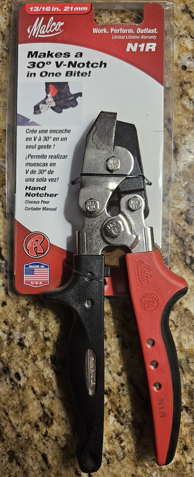 Malco N1R Starter Punch – V Notch 13/16 Size, Steel Material, New Sealed