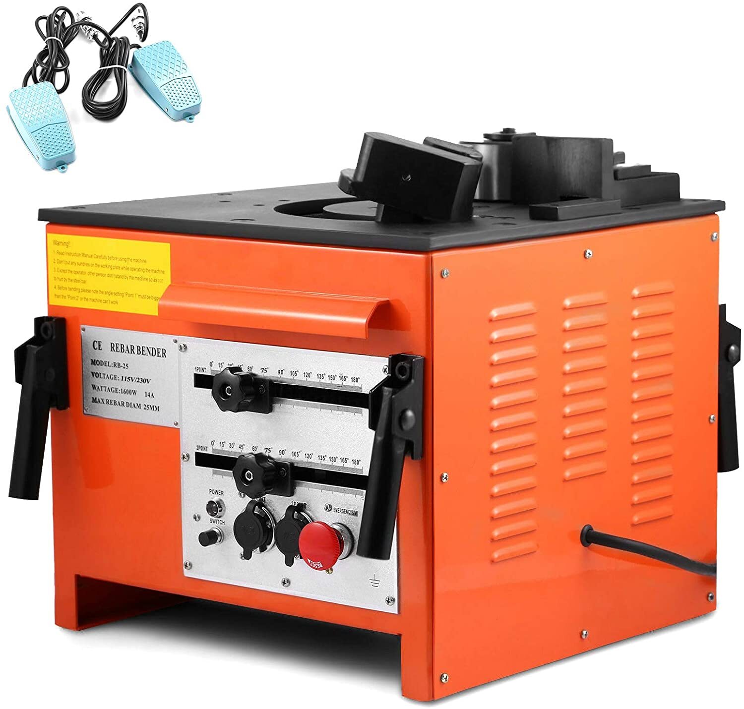25mm Electric Rebar Bender w/Two Foot 2 point Controls RB-25 #8 1″ Rebar Steel