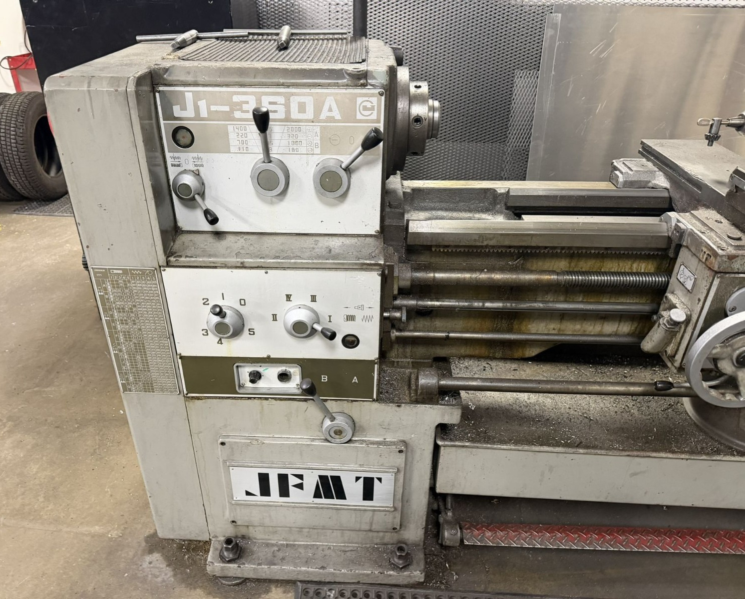 JFMT Model J-360A Geared Head Engine Lathe 14″x40″, 14″ swing, 40″ c to c, 480V