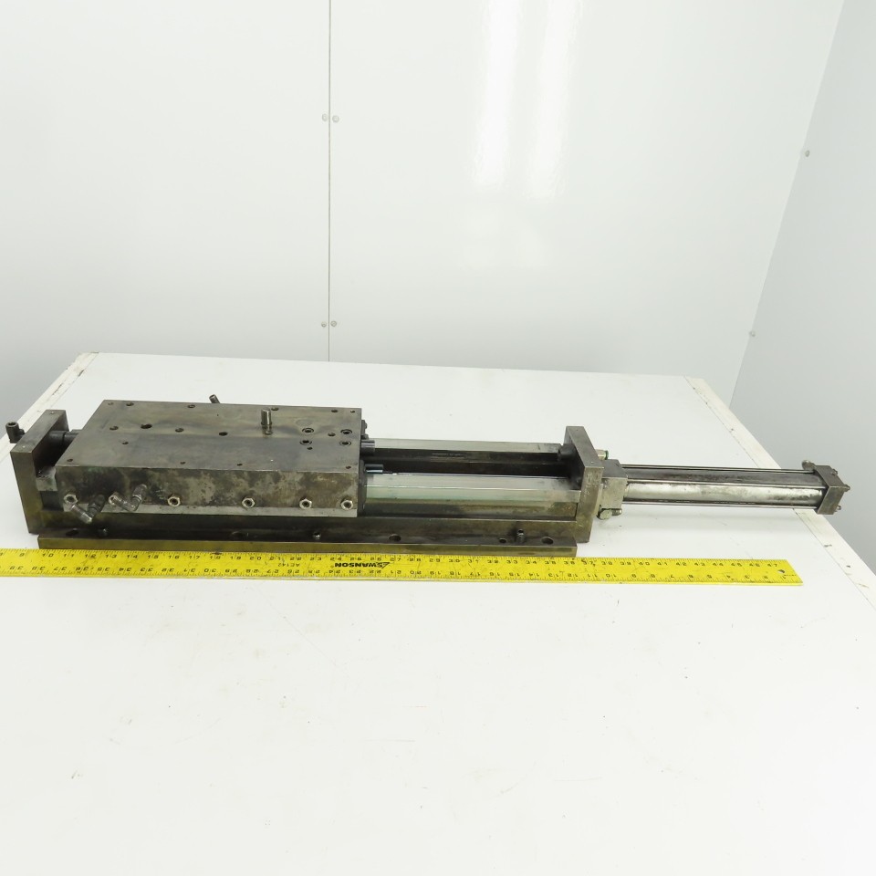 Hydraulic Cylinder Operated Linear Sliding Bed 10″ Stroke 14″x7″ Table