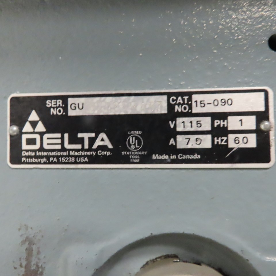 Delta 15-090 Model 15″ Drill Press 1/4HP 1Ph 115/230V 4-Speed 10.5″ x 10″ Table