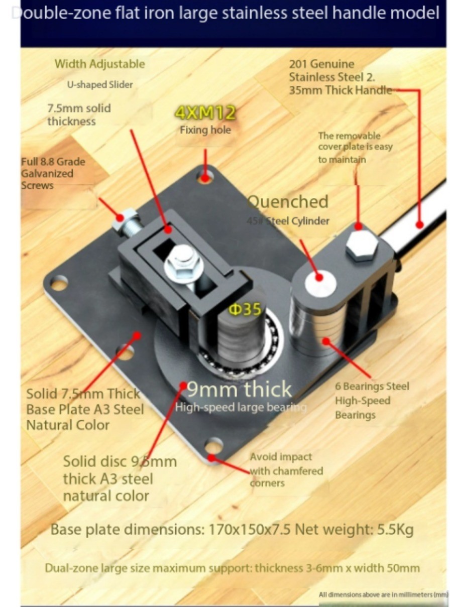 Manual Flat Bar Bender, 90-degree Right-angle Bender, Hand-operated Tool