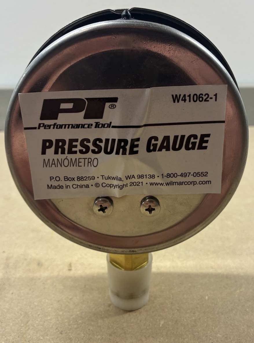 Performance Tool 12T Shop Press Hydraulic Piston And 4” Pressure Gauge