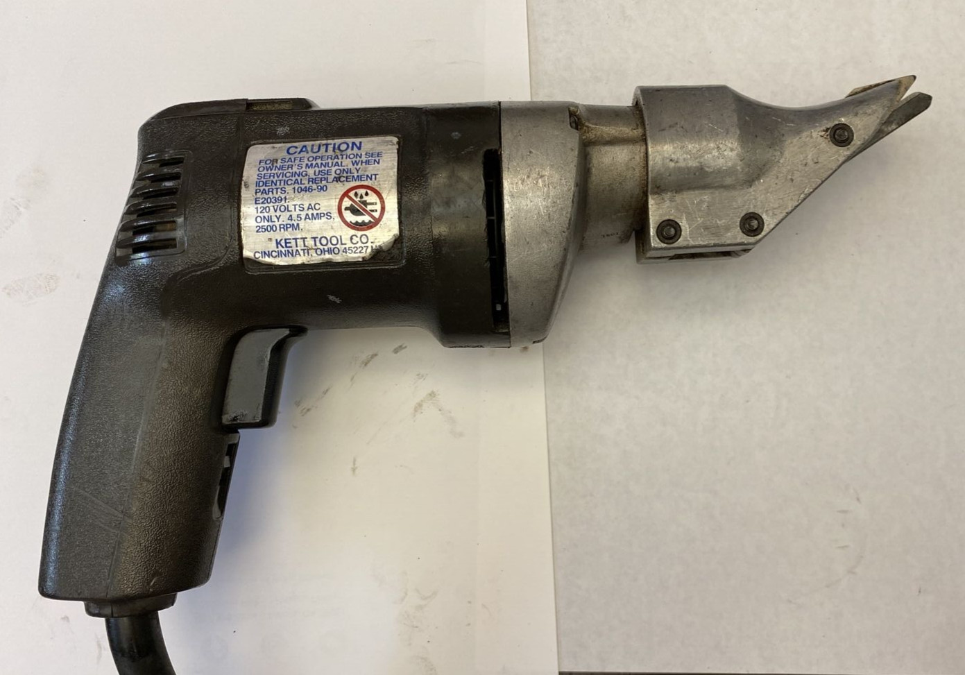 Kett Power Shear Model K-200 LR35671 Cuts 18 GA. C.R. Steel.