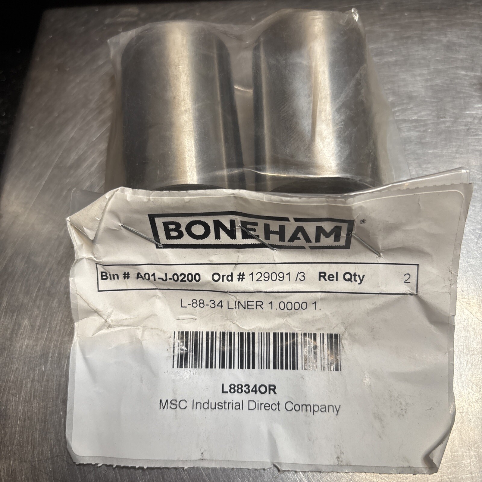 2pack) Boneham 1″ ID, Headless L Drill Bushing Liner 1-3/8″ Body OD, 2-1/8”L