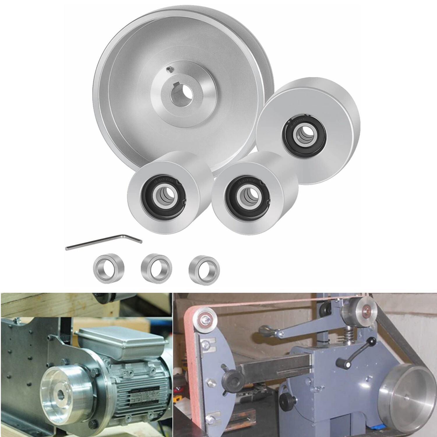 Belt Grinder 2×72 Wheel Set For Knife Grinder with Drive Idler,Tracking Wheel