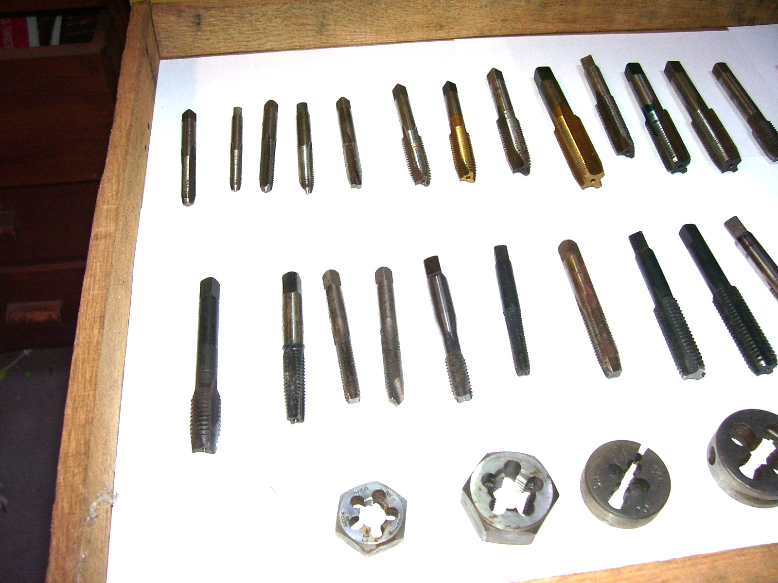 Lot of 42 Tap & Die Machinist Tools, mixed vintage