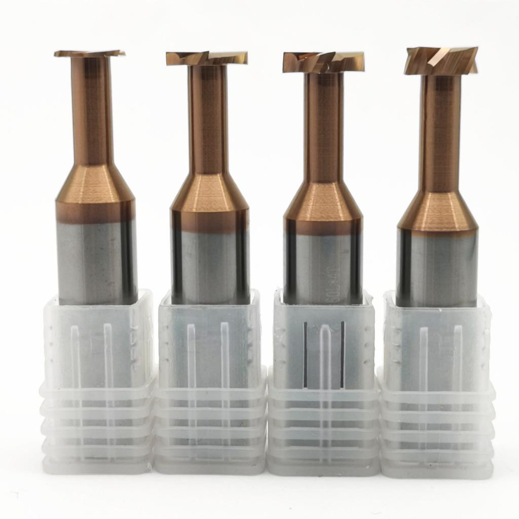 HRC60 TiCN Coated T Slot Keyseat End Milling Cutter Solid Carbide 3mm-12mm