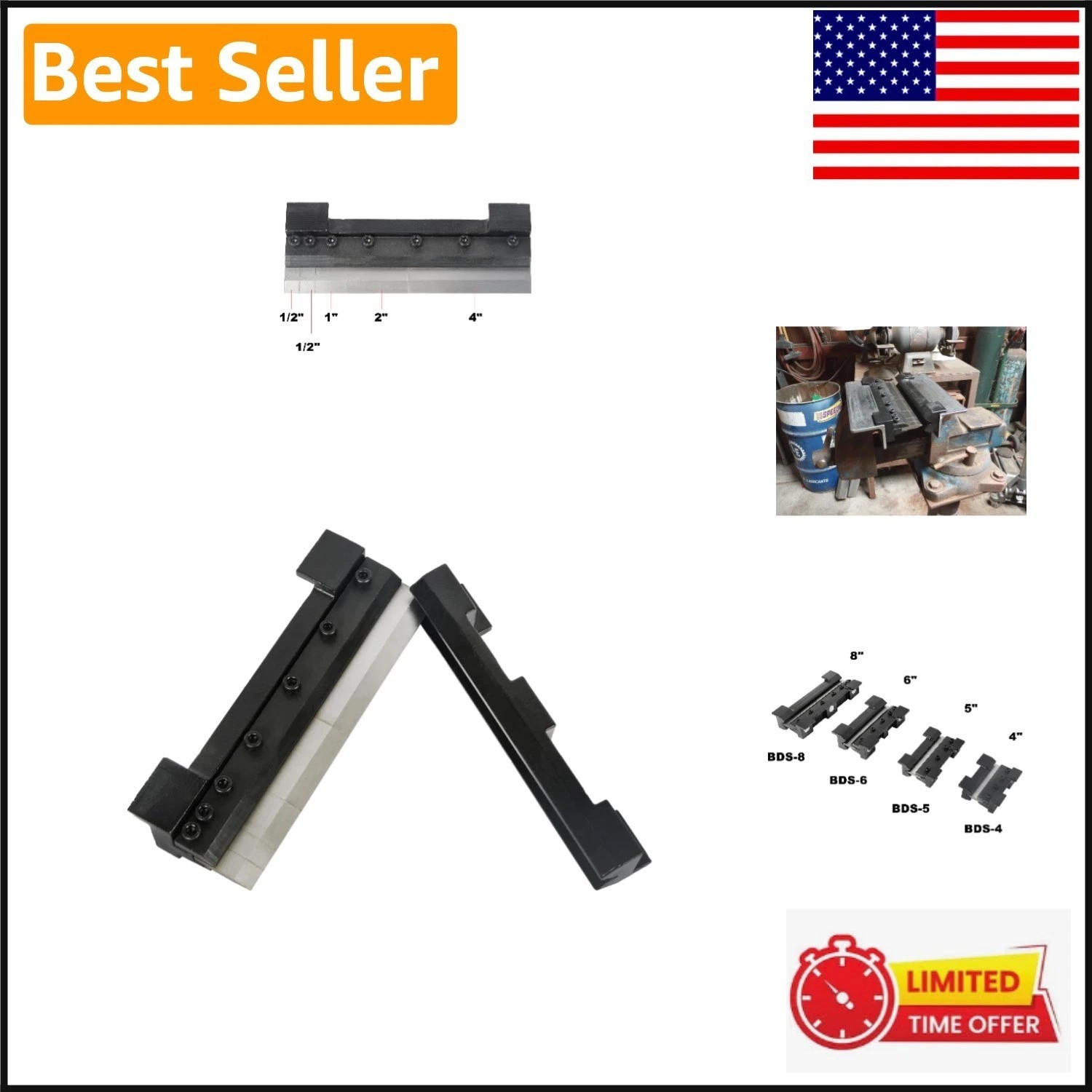 Vise Mount Metal Brake Bender 8-Inch – Durable for 14Ga Steel & Aluminum Work