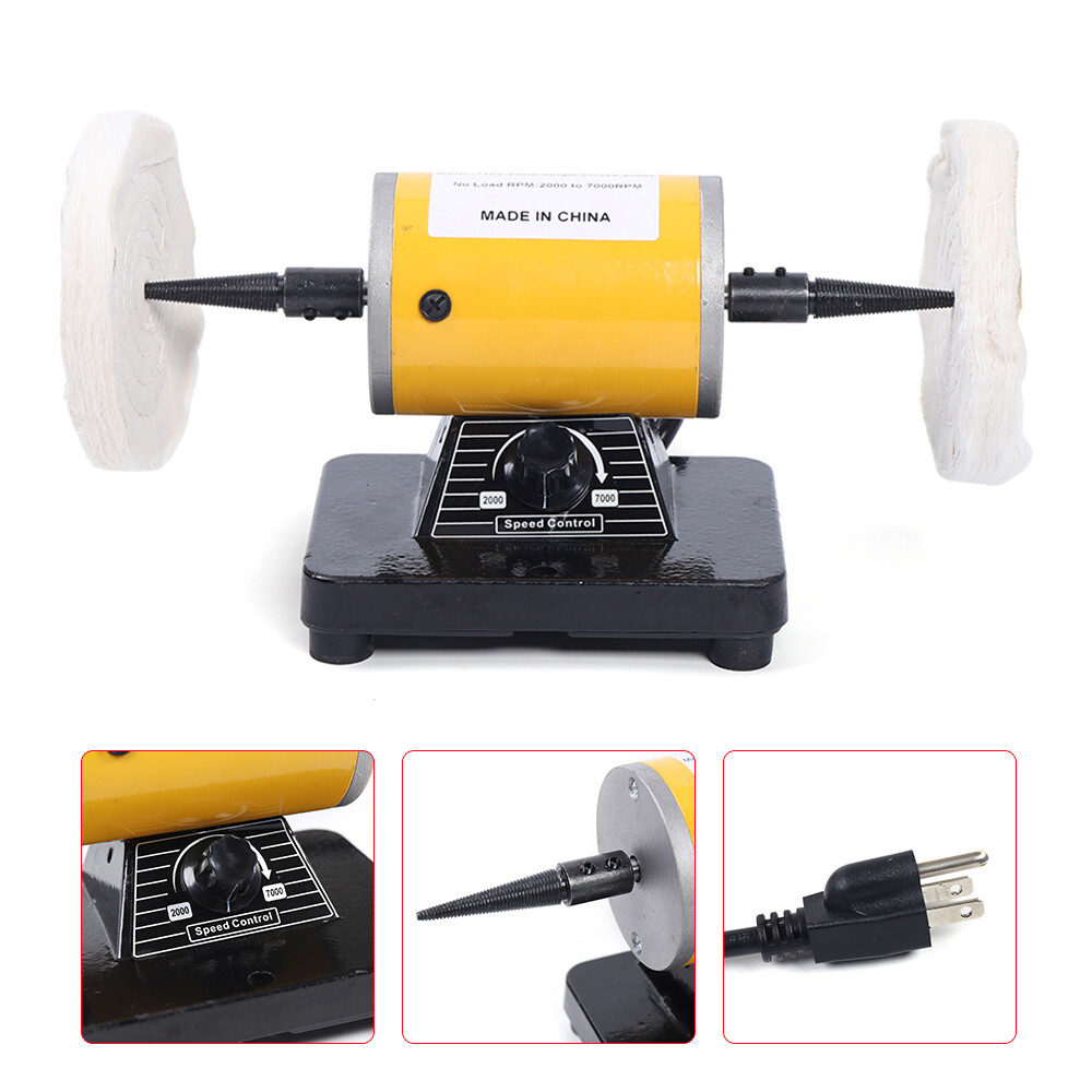 200W Jewellery Polishing Machine Dental Lab Mini Lathe Buffing Polisher Grinder