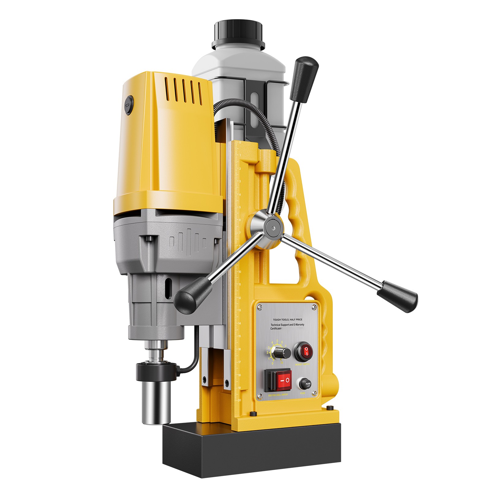 Uimoso Magnetic Drill 1400W, 2922 lbf Force, 2 in Hole Diameter, Speed 0-750 RPM