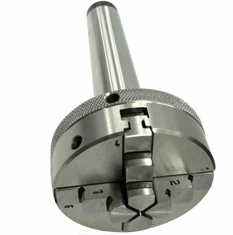 4 Jaw 2-1/2″ 65mm Self Centering Mini Lathe Chuck & MT3 Drawbar – M12 x 1.75