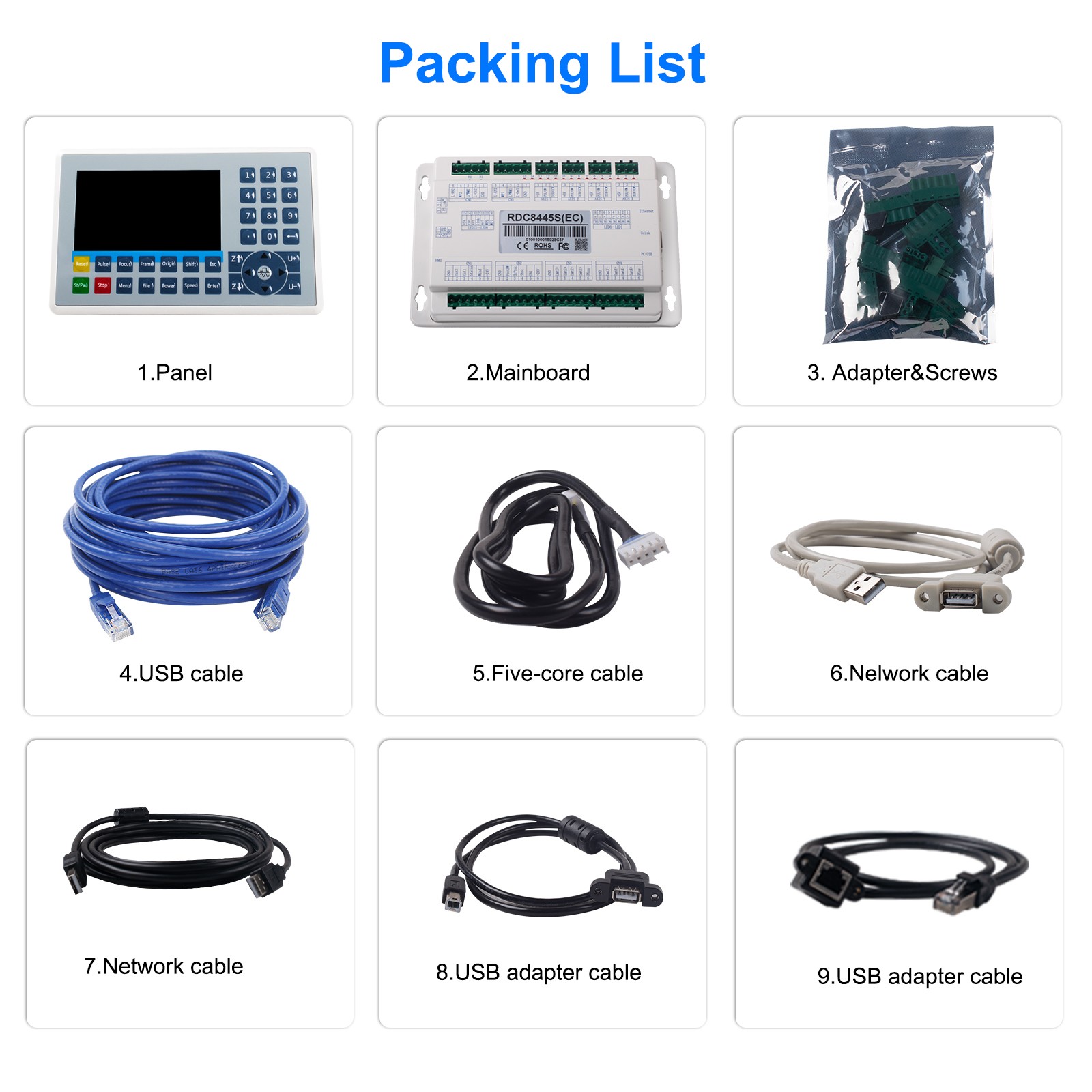 RUIDA 8445S Control Panel Board For 60W-130W CO2 Laser Engraver SupportLightburn