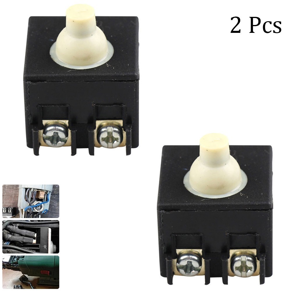 Switch Angle Grinder Parts Plastic & Metal Push Button 250 (V) 2pcs 6 (A)