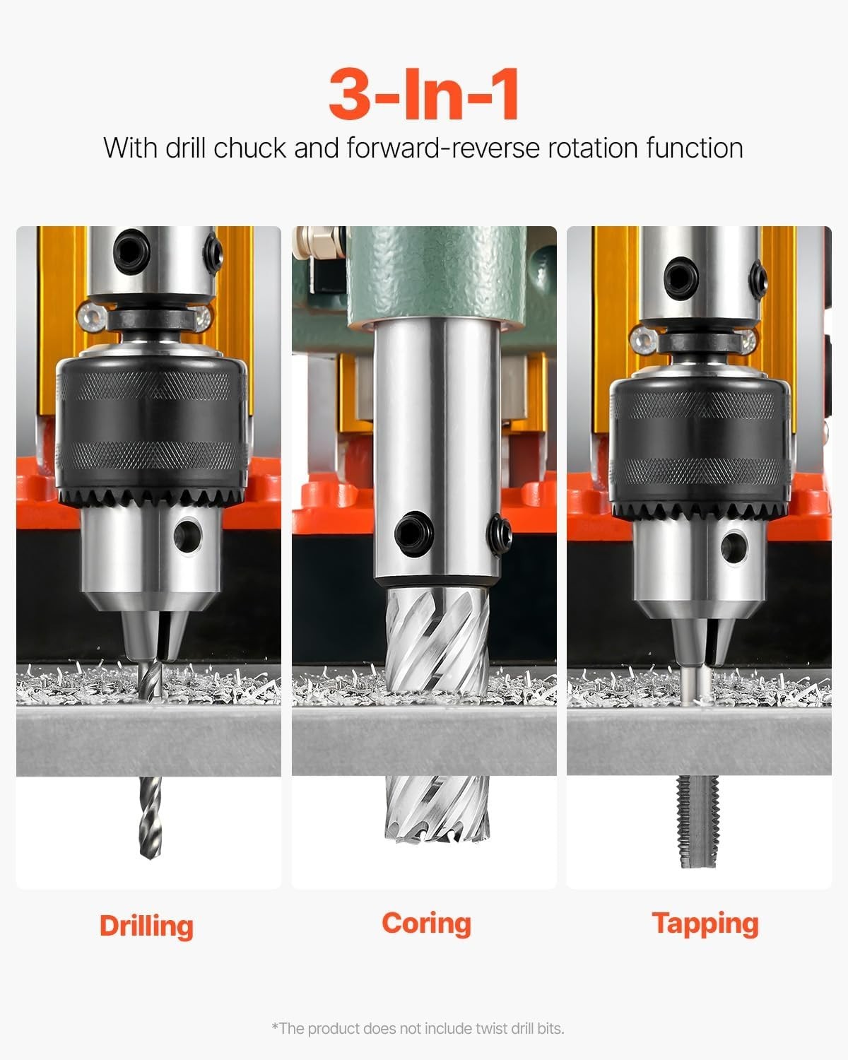 2922 lbf Magnetic Drill – Variable Speed 2″ Core Drilling Machine with 6 Cutters