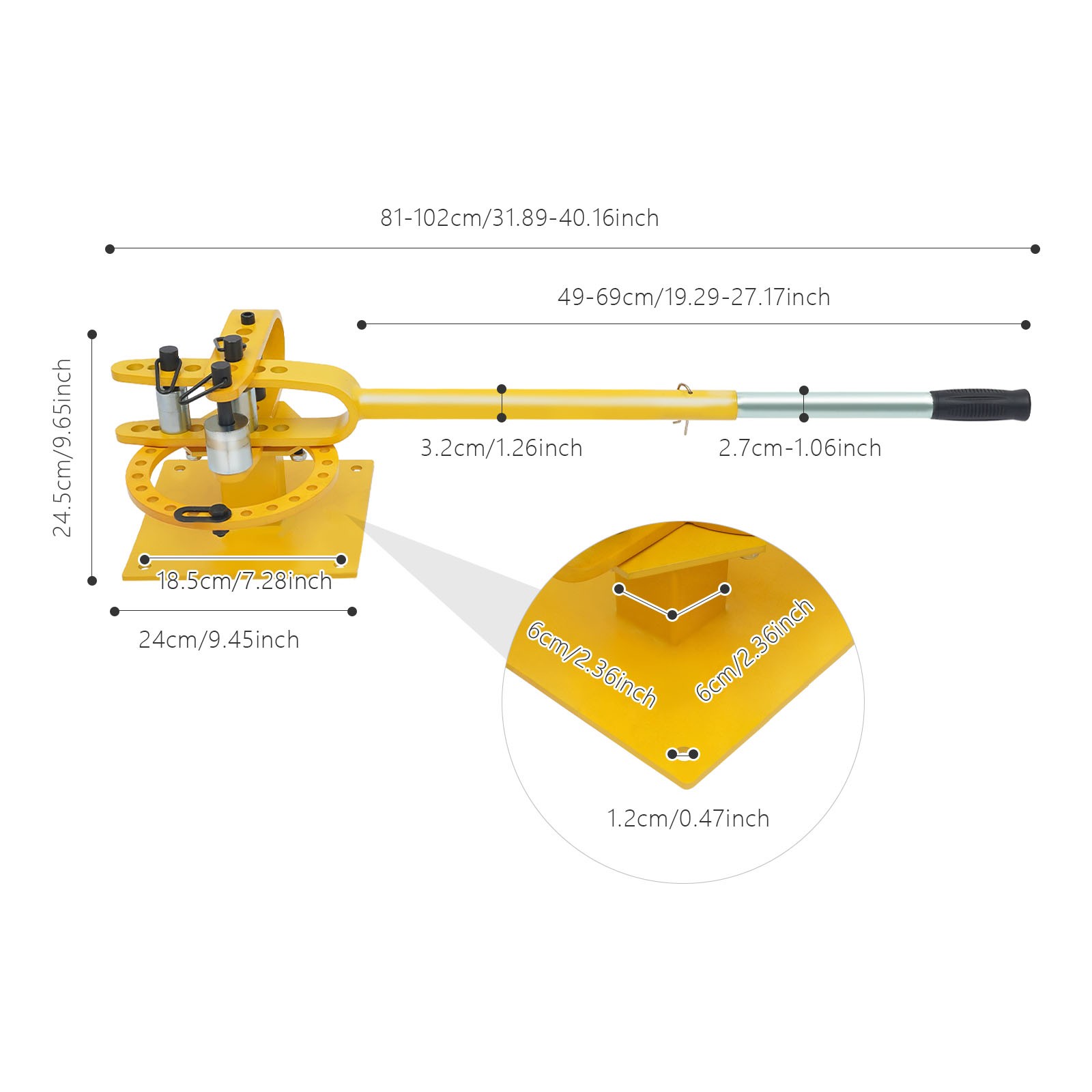 Manual Bending Heavy-duty Tube Tool, Pipe Tube Bender For Construction Sites