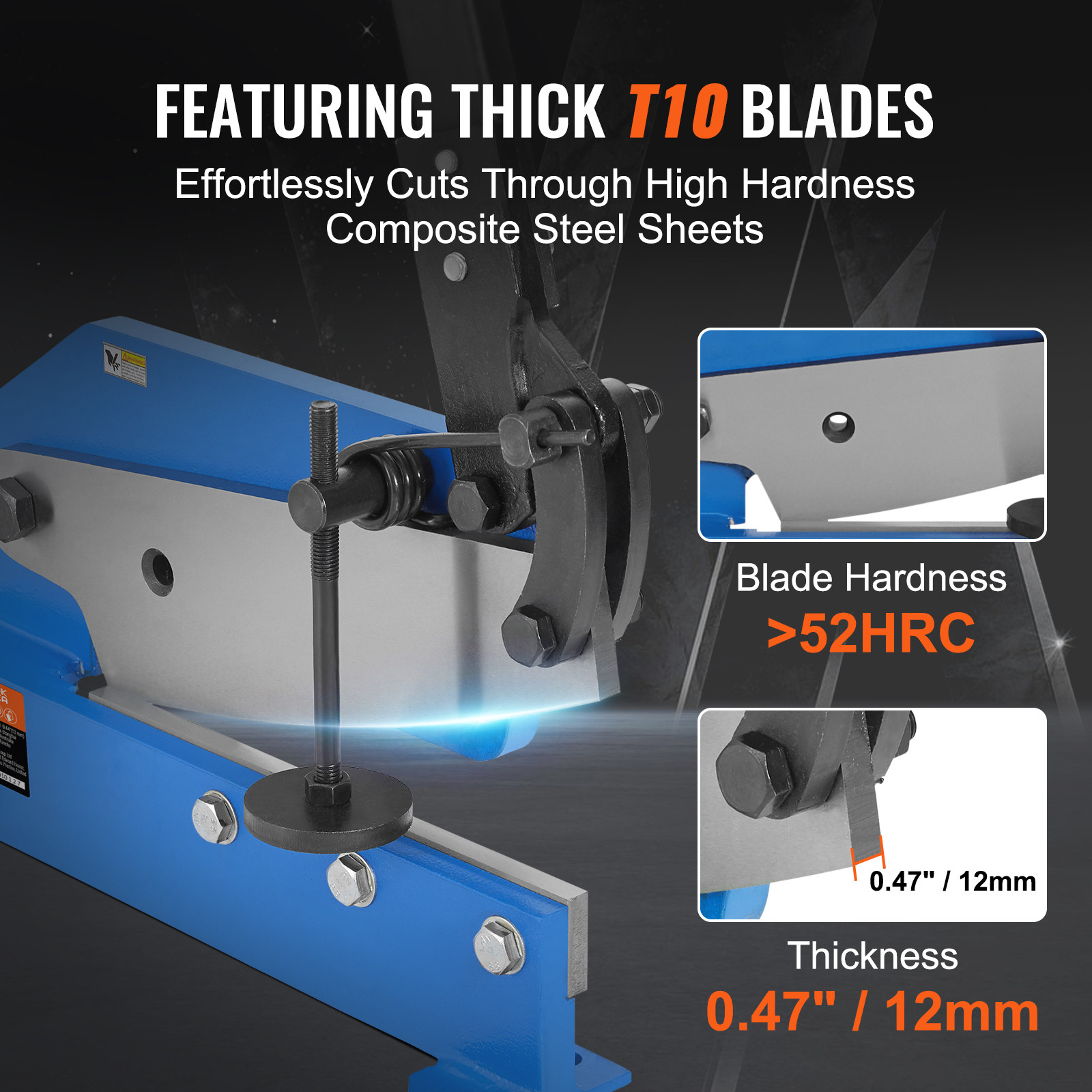 VEVOR 8″ Manual Hand Plate Shear Benchtop Cutter Metal Sheet Processing Q235