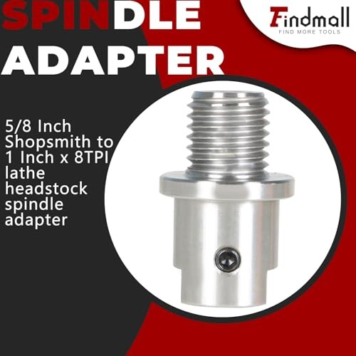 Lathe Headstock Spindle Adapter 5/8 in to 1 in x 8 TPI 45 Steel