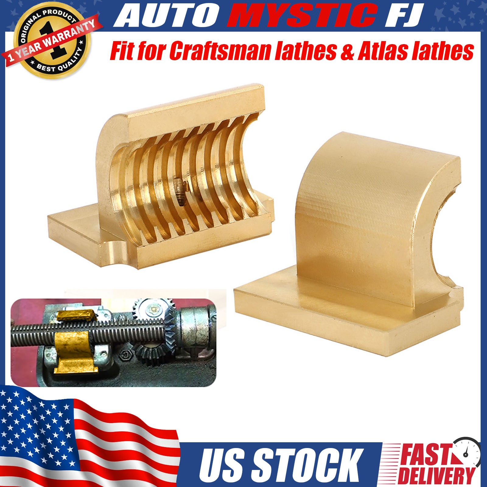 Engine Lathe Half Nuts / Split Nut Brass For Atlas &Craftsman 10F-12 10in & 12in