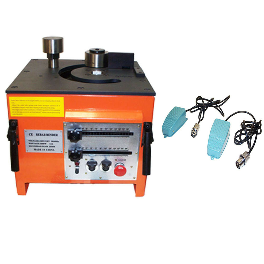 1600 Watt@14A  Electric Rebar bender Machine 2 Foot Pedals Bending 1 inch Cap