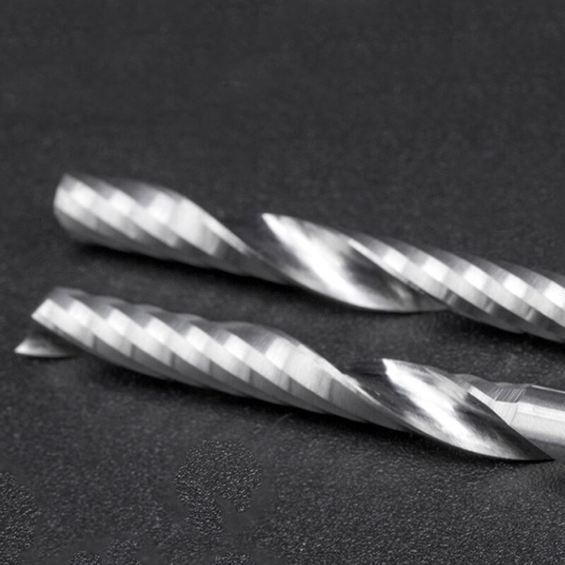 10Pcs 4mm Carbide Single Flute Spiral Router Bit End Mill CNC Cutter MDF Acrylic