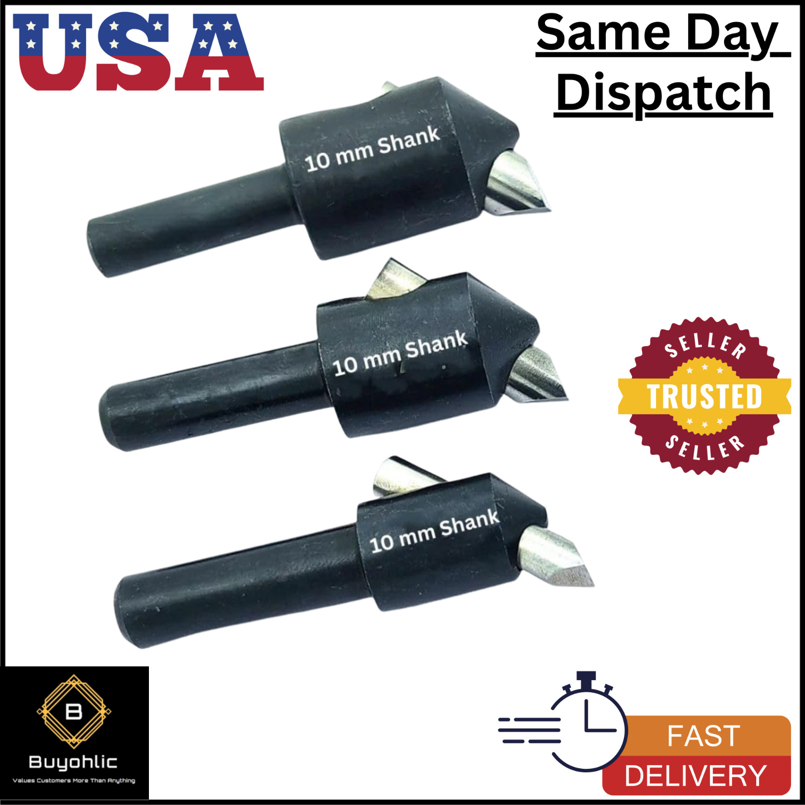 Round Small Fly Cutting Tool Set of 3 Pcs with HSS Cutting Tool Bit (10mm Shank)