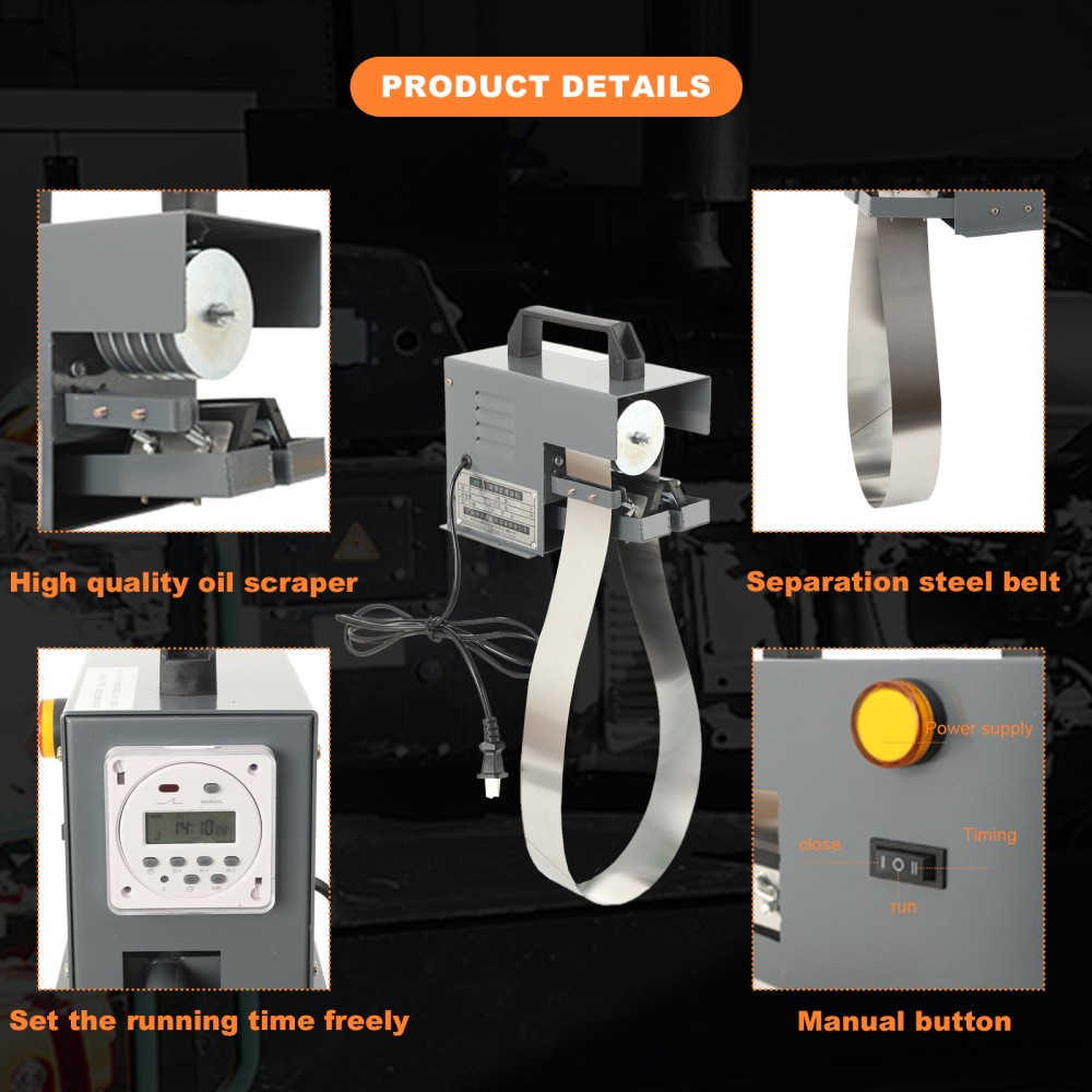 JY-50T Portable Mini Oil Skimmer Cnc Steel Belt 13L/h Oil Scraper and Degreaser
