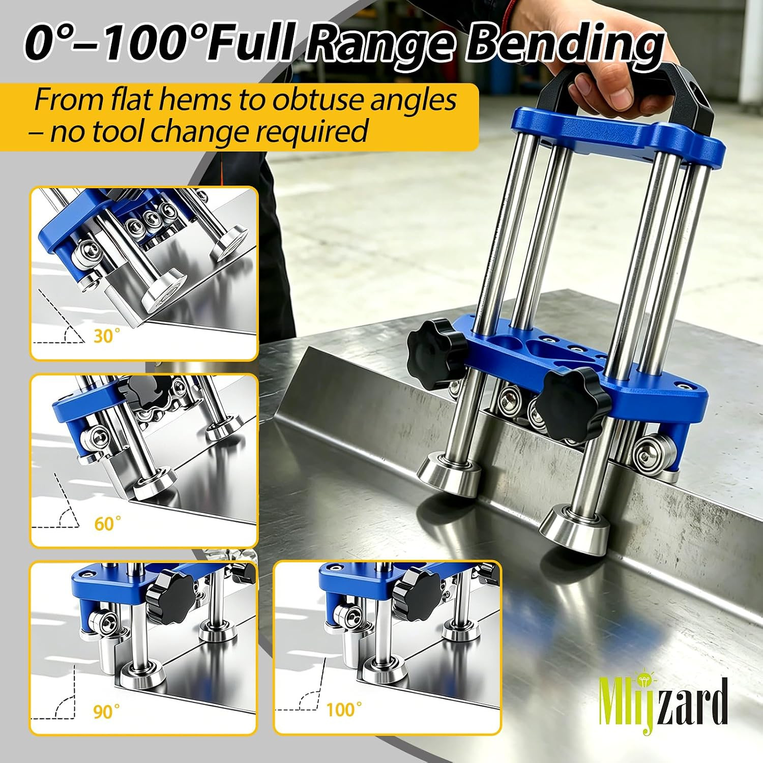 2 Station Sheet Metal Bender Tool, Adjustable 0.27″-7″ Width, 0.1-1.0Mm Thicknes