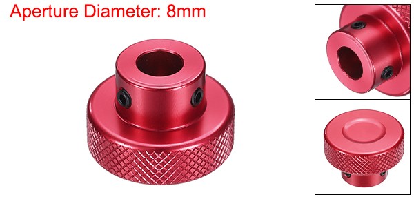 Anodization Aluminum Alloy Handwheel 8mm Bore 30mm OD Knurled Knob, Red