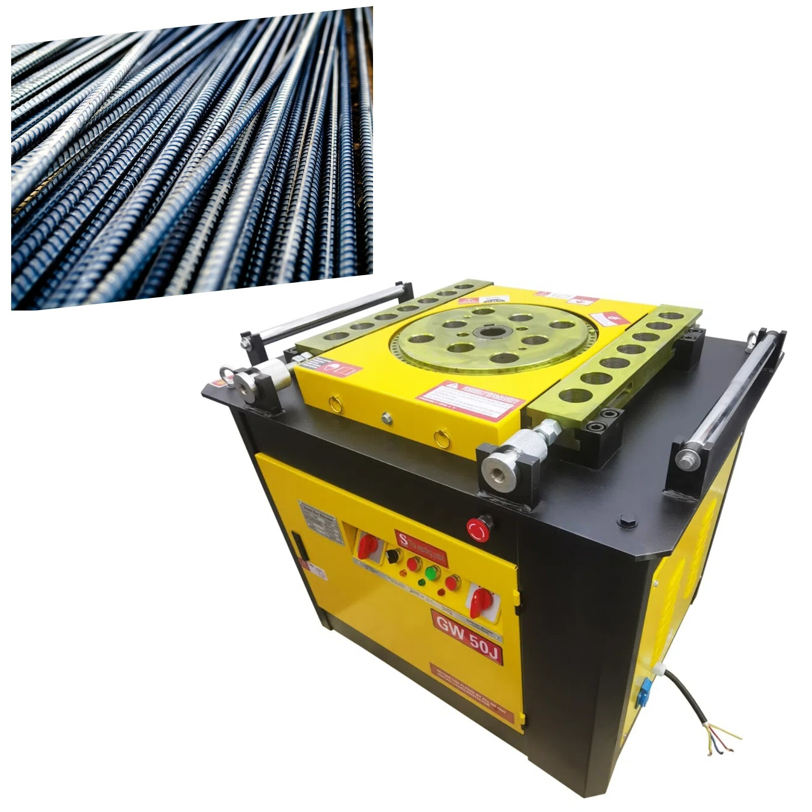 Heavy Duty Round Steel Bar Bending Machine Electric Hoop Rebar Bender 220V 4KW