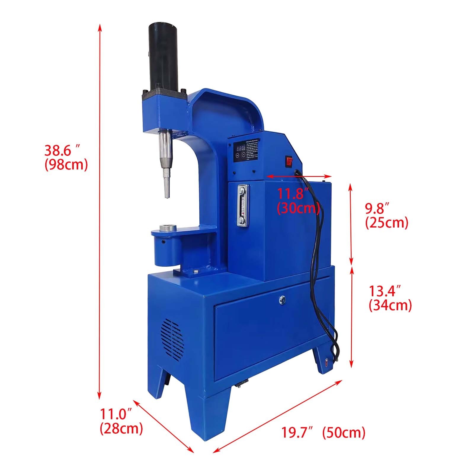 Electric Riveting Machine 220V with 2 Punches 3 Rivet Heads 1500W Foot Switch