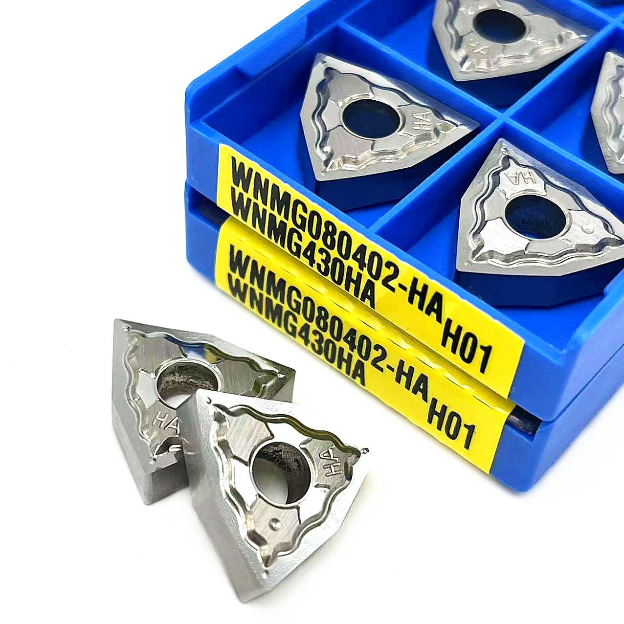 10pcs Carbide Insert Aluminum Lathe External Turning Tool WNMG080402/408/404 H01