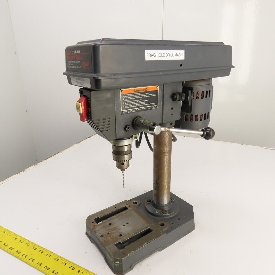 Sears Craftsman 3-Speed 8″ 1/3HP Drill Press 115V Single Phase 620-1300-3100RPM