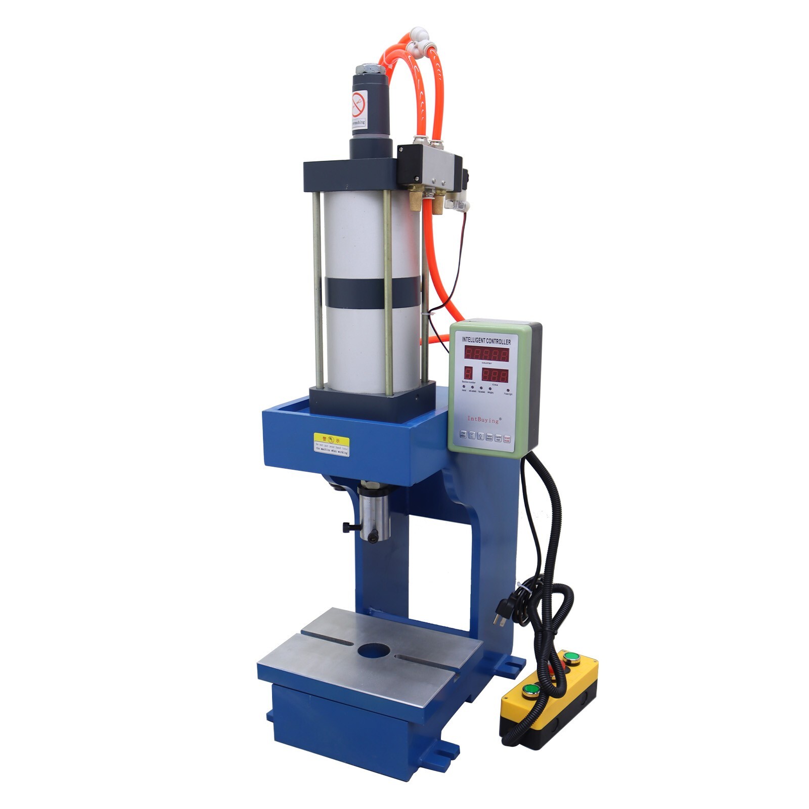 110V 3306lb 1.5T Pneumatic Punch Press Machine for Sheet Metal w/Digital Display
