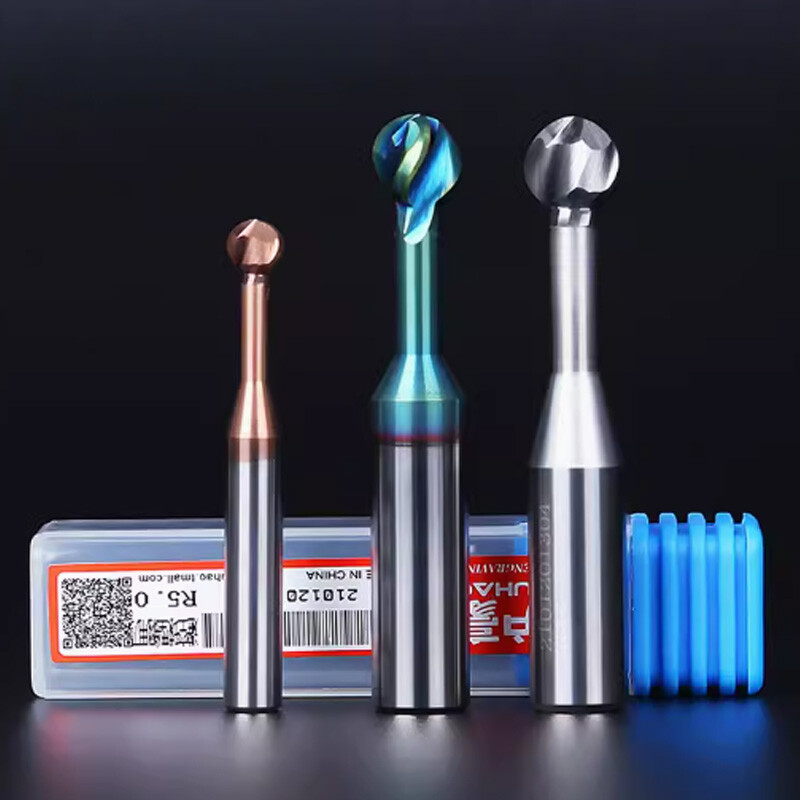 R2mm-R7mm Nano Coated Solid Carbide Ball Nose End Mill Lollipop Cutter CNC Tool