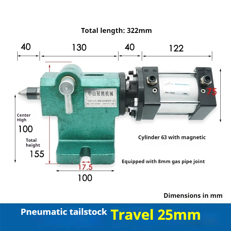 Pneumatic Lathe Tailstock Quick and Easy Instrument Cart Movable Tailtop