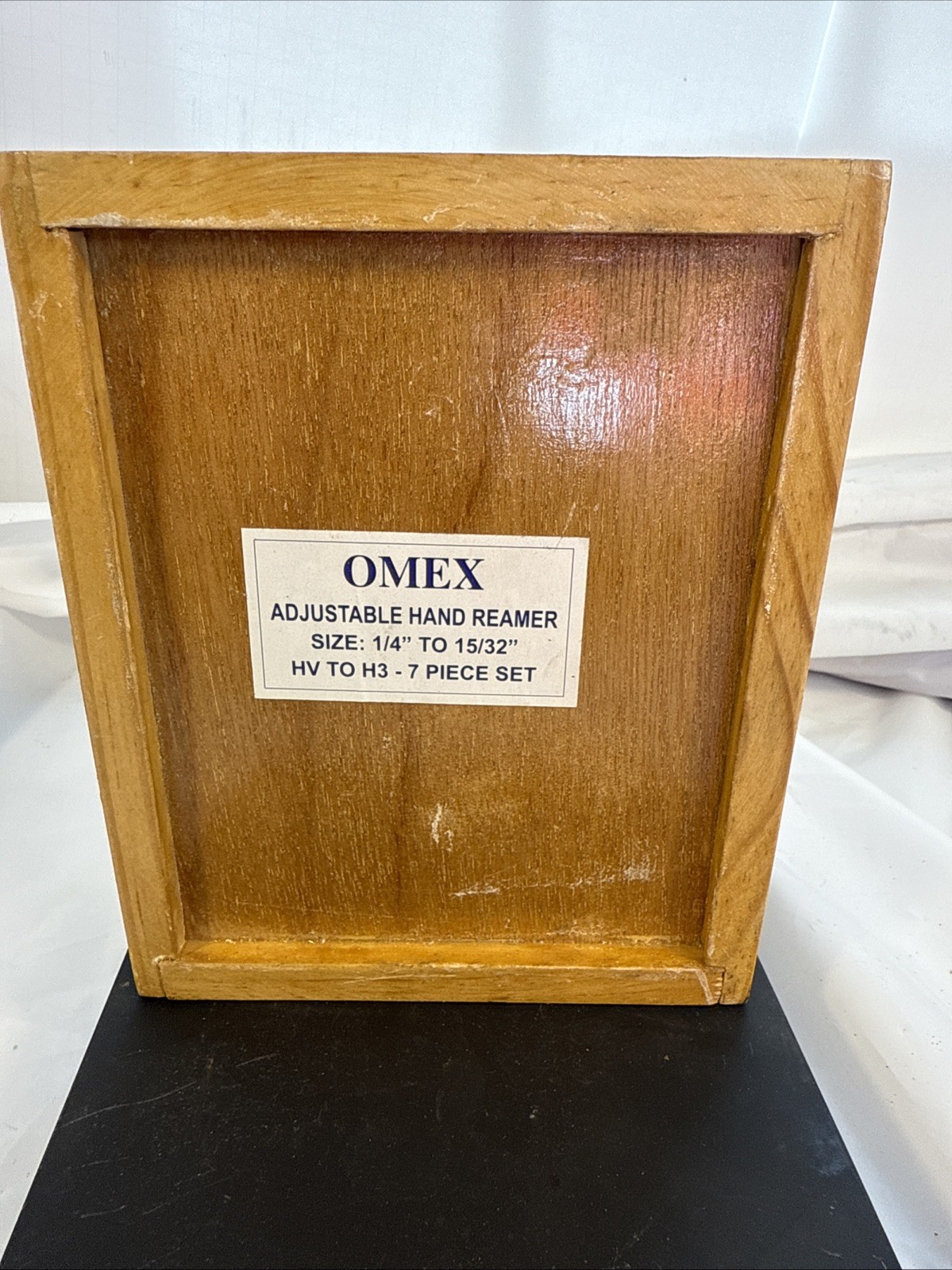OMEX Adjustable Hand Reamer Size 1/4” To 15/32” HV TO H3 7 Piece Wood Boxed Set