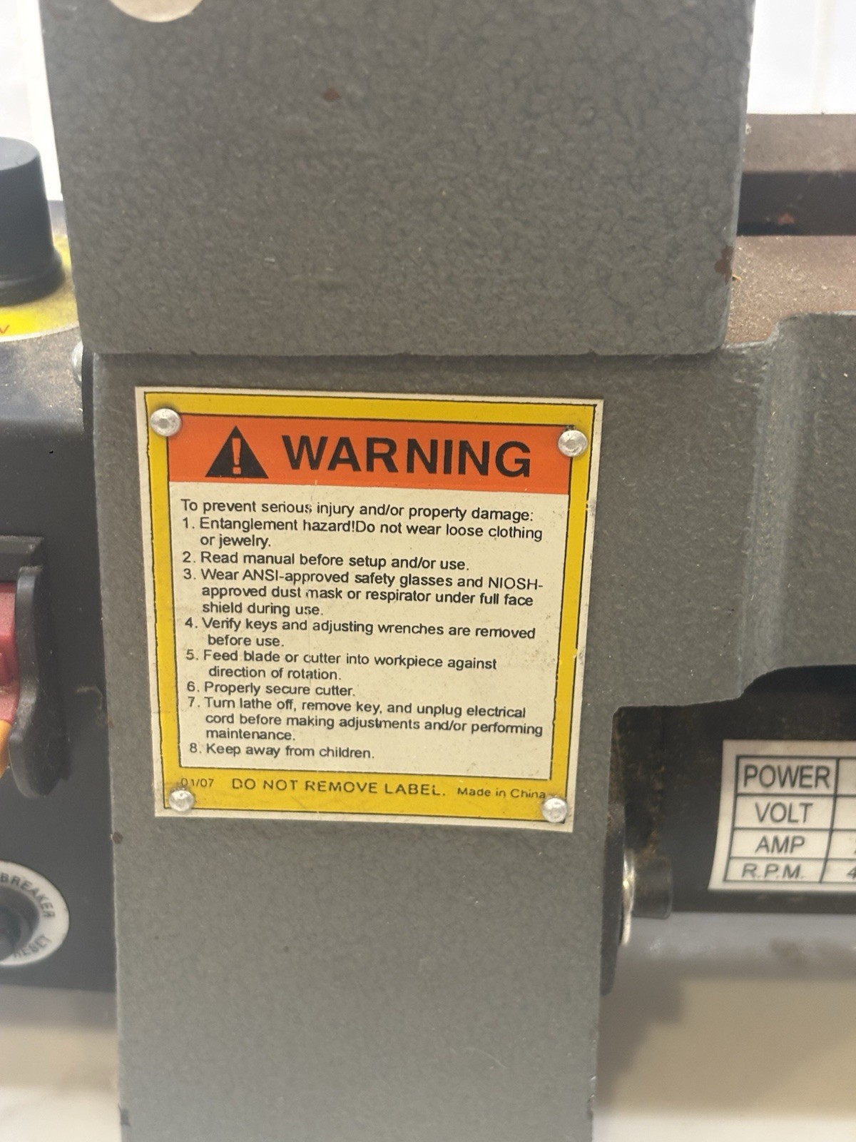 Central Machinery 8 In. x 12 In. Precision Woodworking Benchtop Mini Lathe NICE