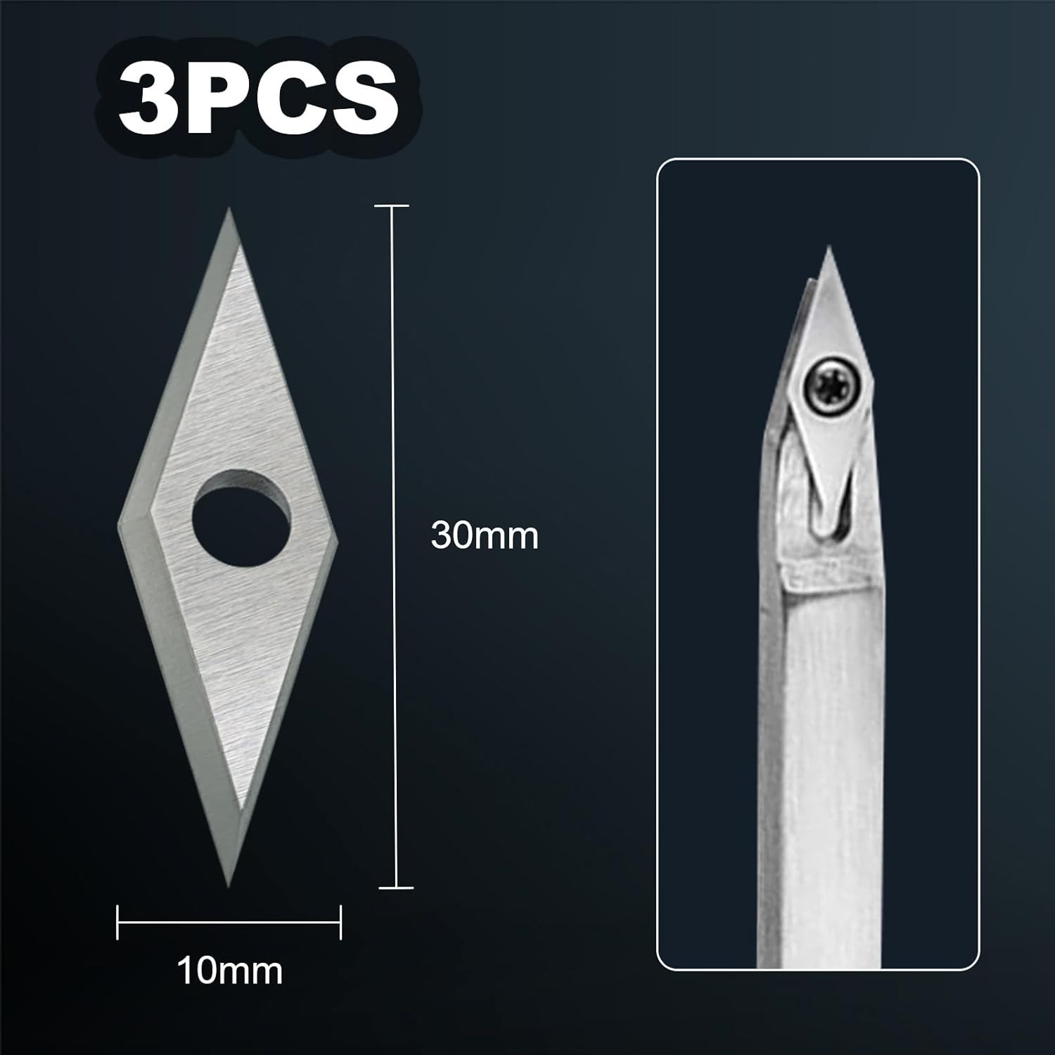 35Pcs Tungsten Carbide Cutters Inserts Set,Lathe Tools for Wood Lathe Turning…