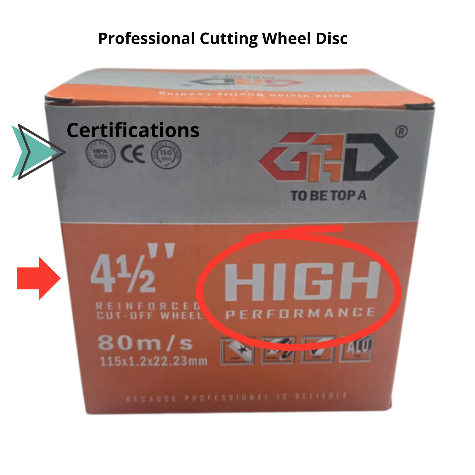 GRD Professional Cutting Disc 4 1/2″ (115 mm) Cut-off Wheels Metals. 25 PCS