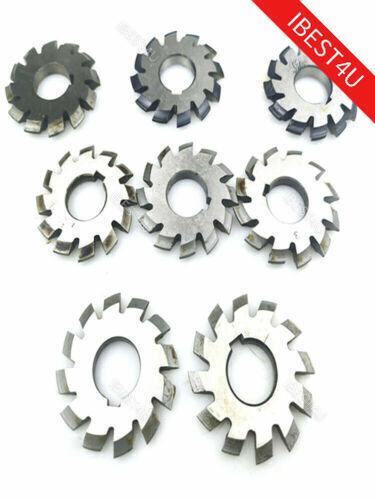 8 Pcs/Set Involute Gear Cutters PA14-1/2 HSS DP8 DP10 DP16 DP20 DP22 DP24 14.5°