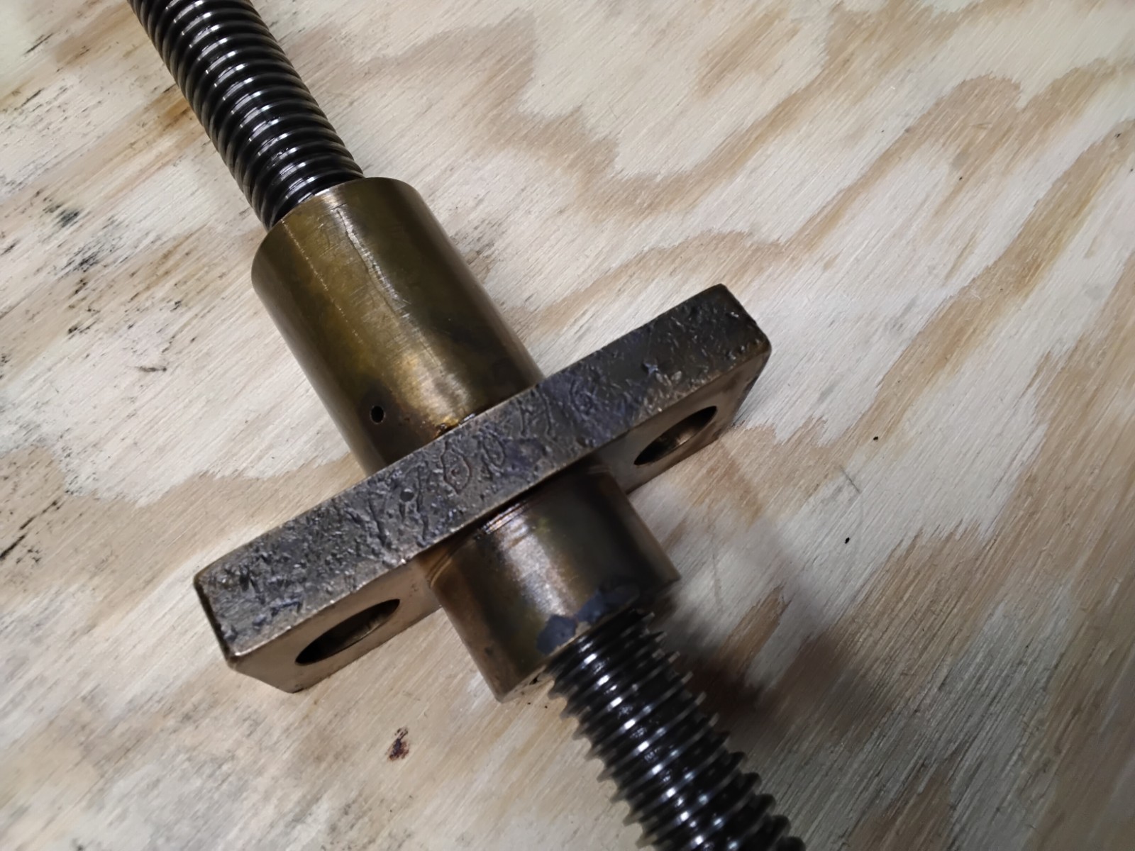Reid 618HR Surface Grinder Crossfeed Leadscrew, Nut, and Mounting Flange
