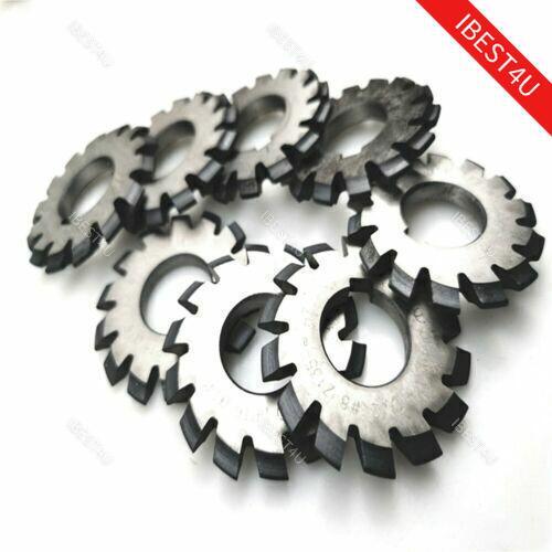 8 Pcs/Set Involute Gear Cutters PA14-1/2 HSS DP8 DP10 DP16 DP20 DP22 DP24 14.5°