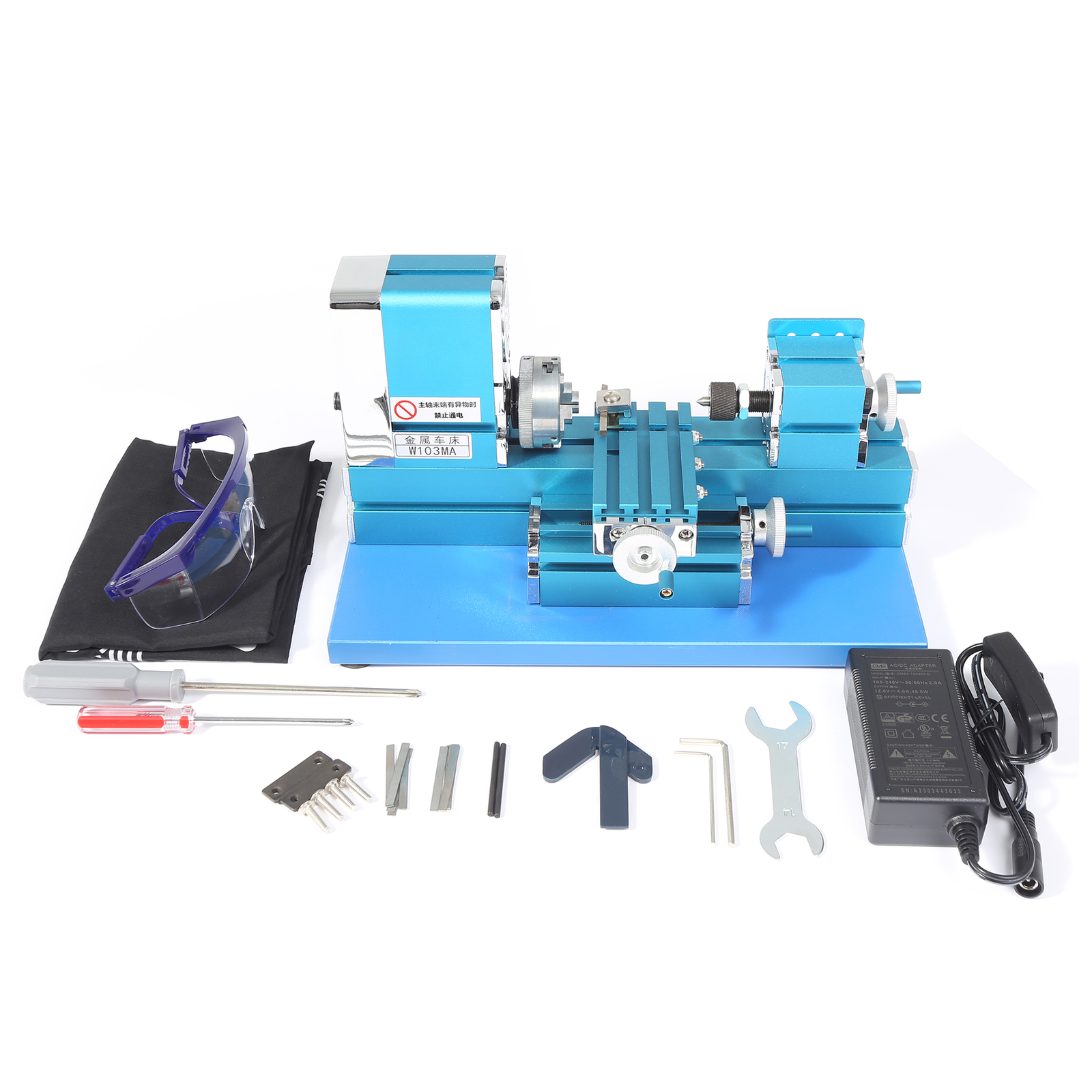 Mini Metal Lathe Machine 36W Motorized Benchtop Lathe for Woodworking Hobby DIY