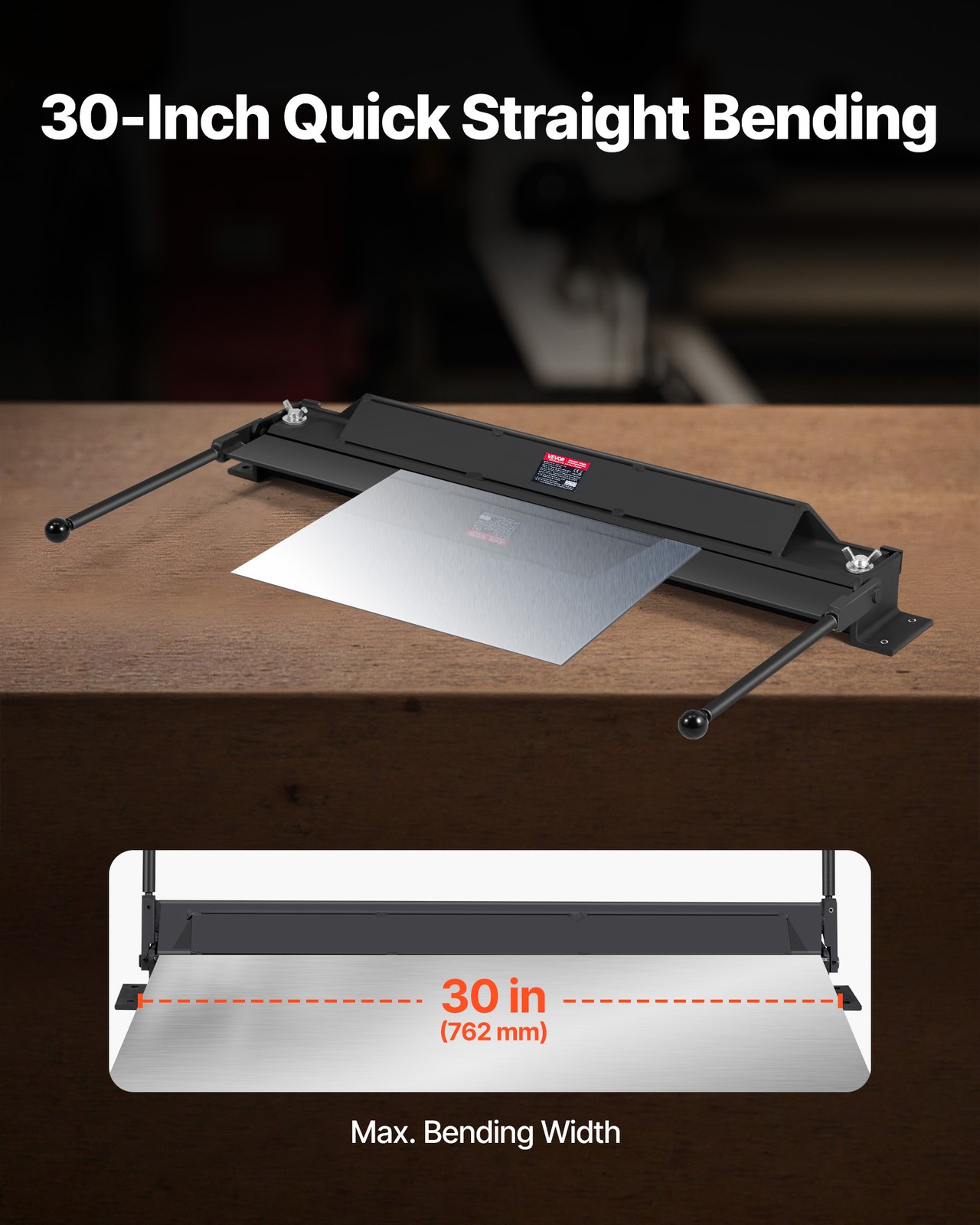 VEVOR 30 in Box and Pan Brake 0-135° 18 Ga Sheet Metal Bending Brake Bender